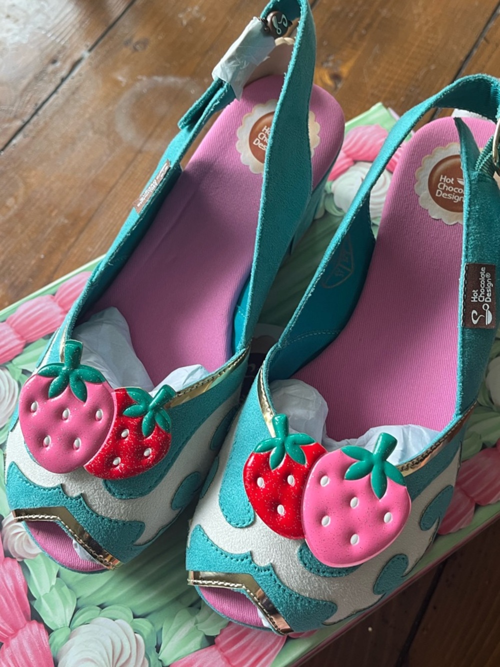 Brand new with tags Hot Chocolate Design Country Star wedge heels